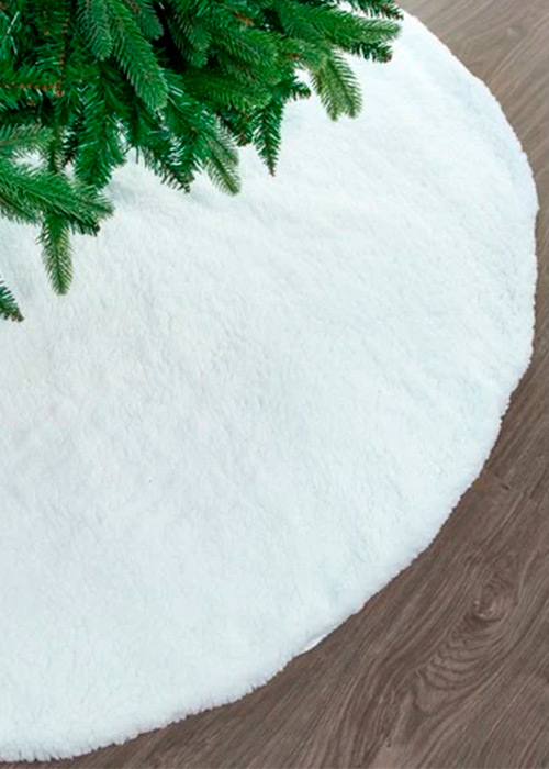 Pie de árbol de peluche blanco