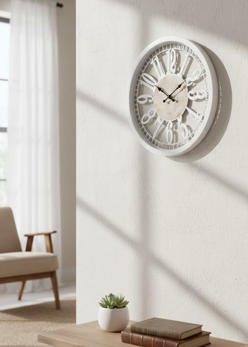 Reloj de pared Vintage con números calados Neutro