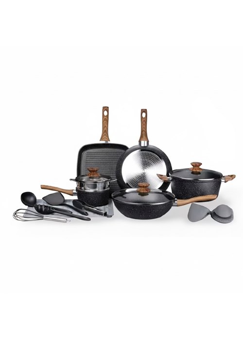 Set de bateria cocina 17 Piezas Negro Neutro