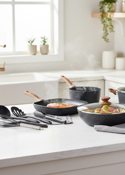 Set de bateria cocina 17 Piezas Negro Neutro