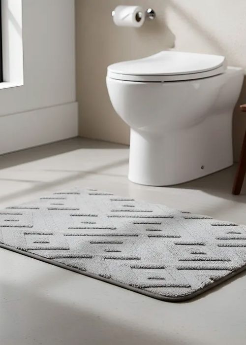 Alfombra de Baño Geométrica 40 x 60 cm Neutro