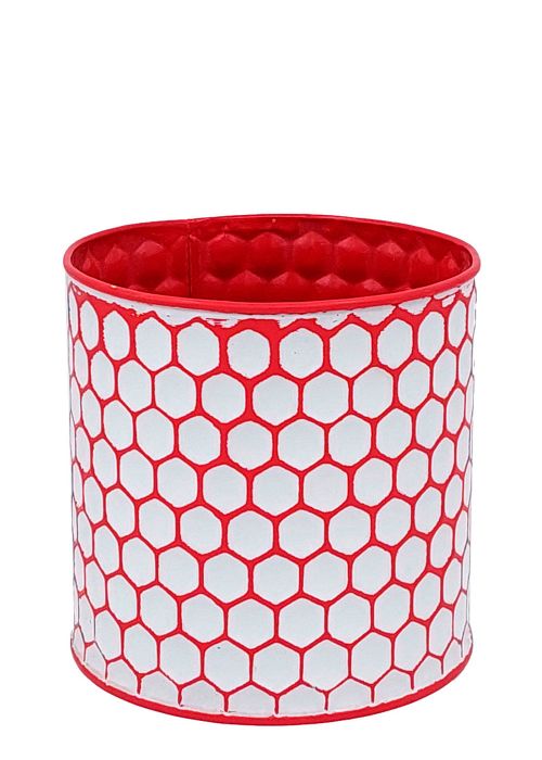 Maceta roja y blanca 67