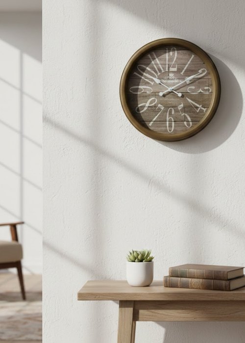 Reloj de pared rústico estilo farmhouse oscuro Neutro