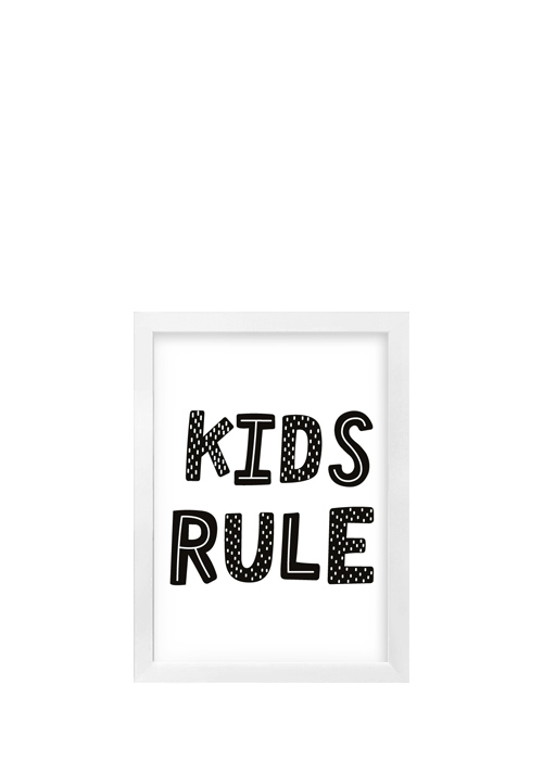 Cuadro Infantil Kids Rules 4005-1 Blanco
