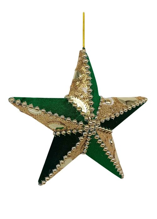 Estrella Colgante Dorado & Verde chico