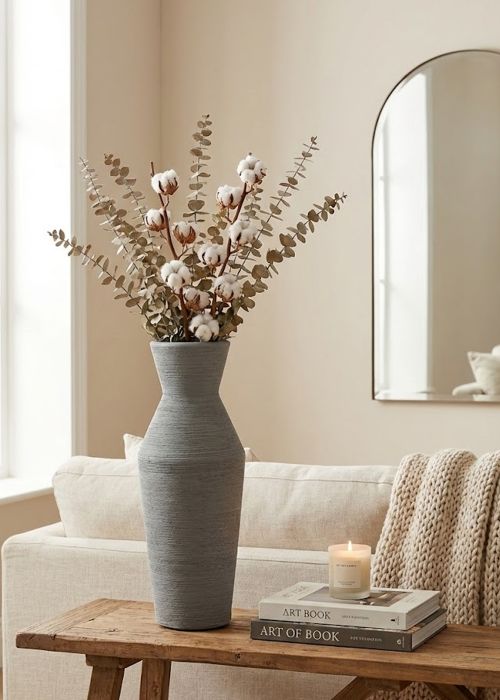 Jarrón Cerámica Mack Gris Texturado Gris