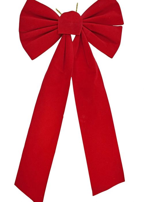 Moño Navideño Rojo Velvet Rojo