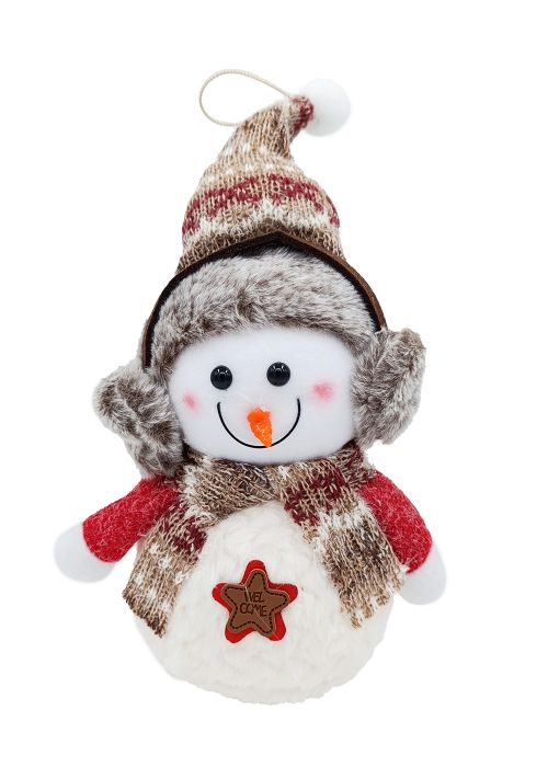 Muñeco de Nieve con Estrella 16 cm Blanco