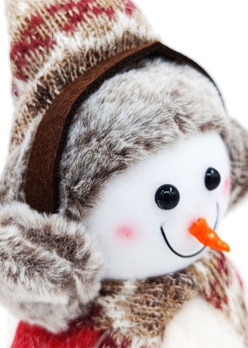 Muñeco de Nieve con Estrella 16 cm Blanco