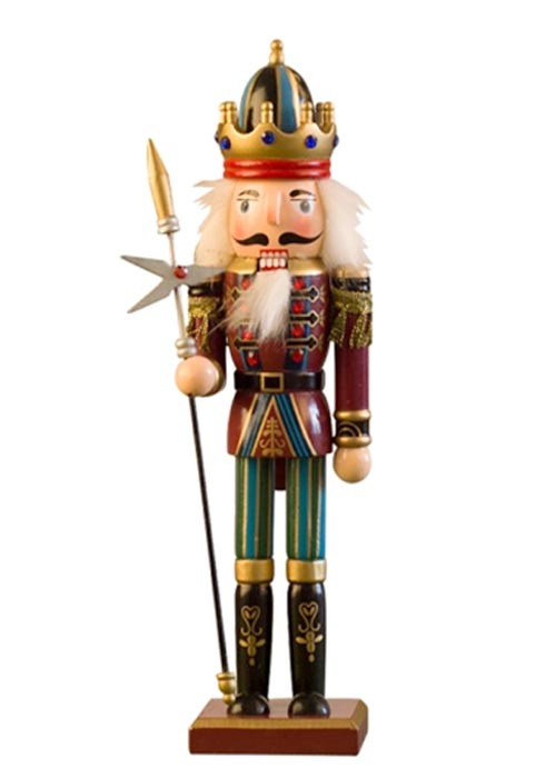 Muñeco Cascanueces Rey con Alabarda 30cm