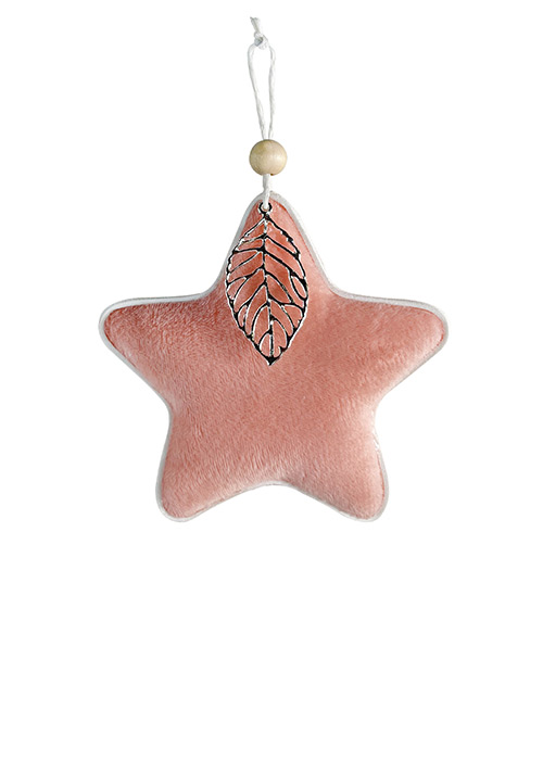 Adorno Estrella Tela Rosa