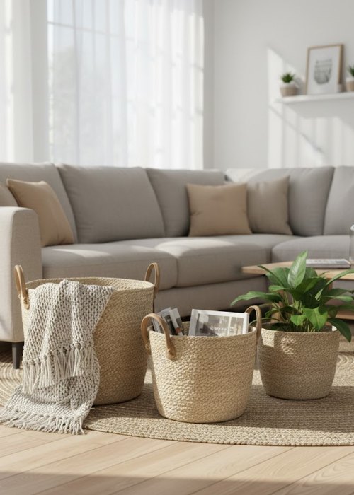 Set de 3 Canastos Oasis Natural Neutro