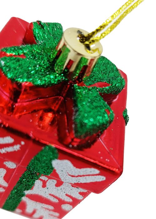 Adorno para Arbol con Regalos y Velas Rojo