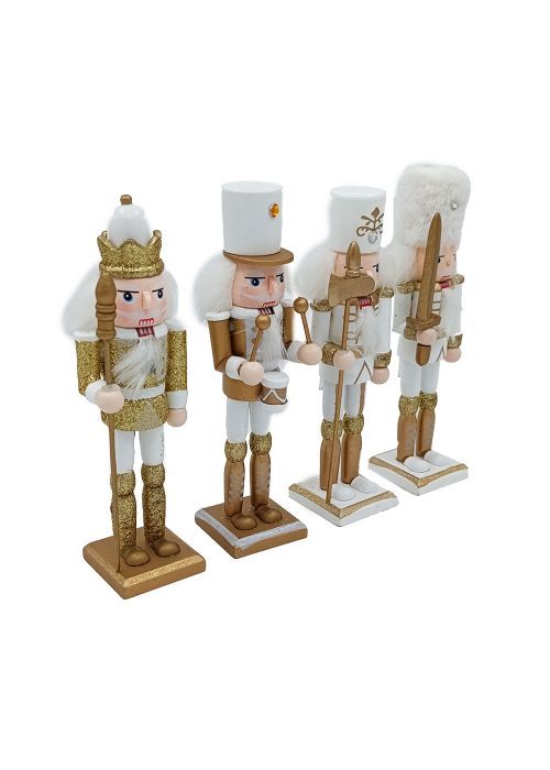 Cascanueces Blanco y Dorado 18,5 cm Dorado