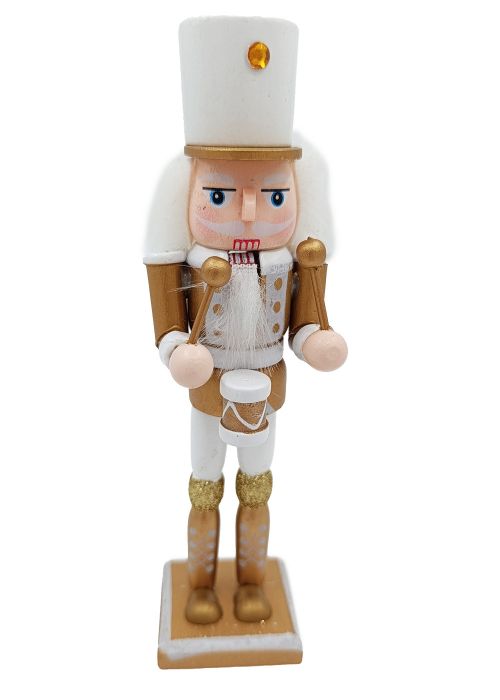 Cascanueces Blanco y Dorado 18,5 cm Dorado