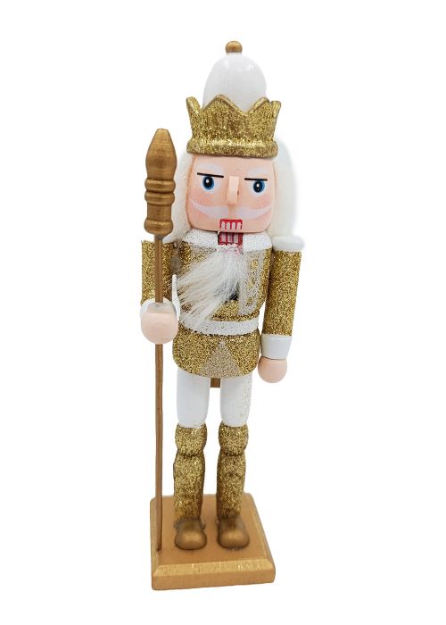 Cascanueces Blanco y Dorado 18,5 cm Dorado