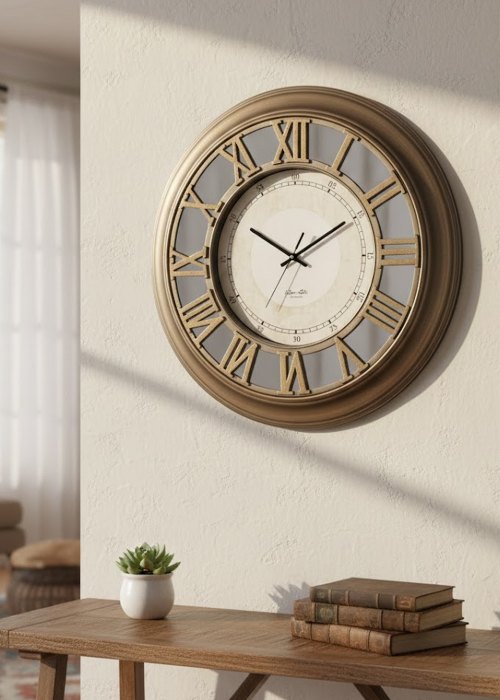 Reloj de Pared Romanos Minimal Bronce Neutro