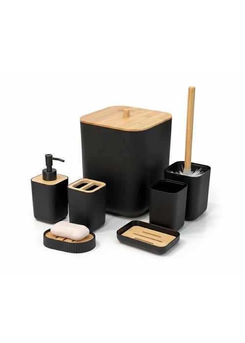 Set Accesorios Baño Nórdico Negro Neutro