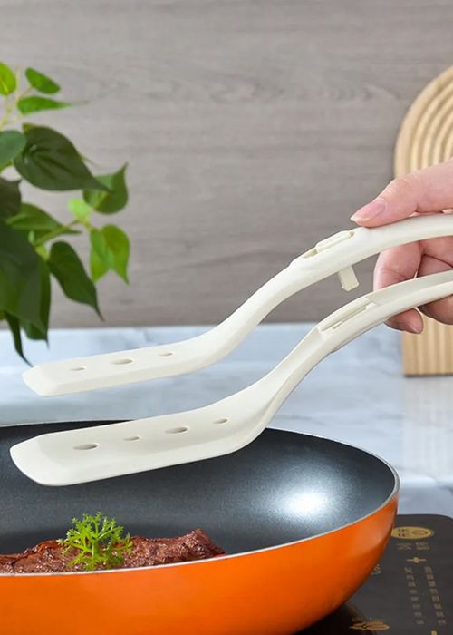 Espátula y Pinza de Silicona Blanco