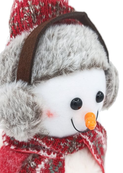 Muñeco de Nieve con Auriculares 45 cm Rojo y Blanco