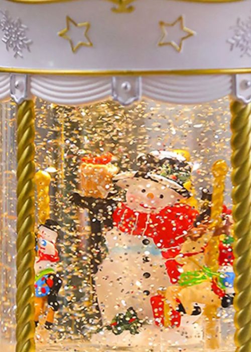 Calesita Con Glitter Muñeco de Nieve Multicolor