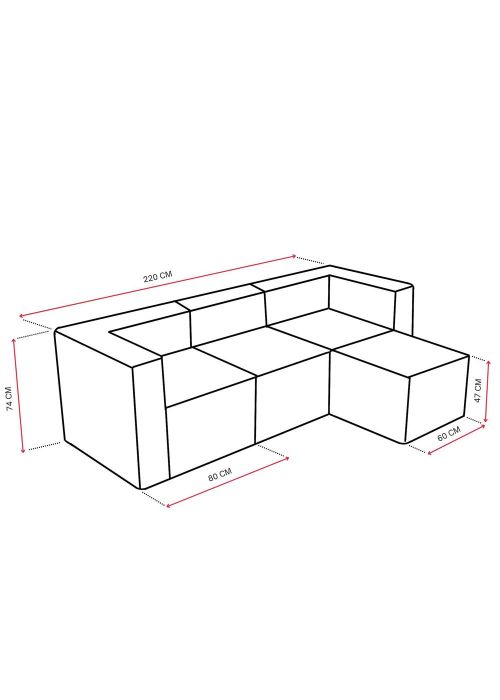 Sillón Tetris Modular Componible Gris