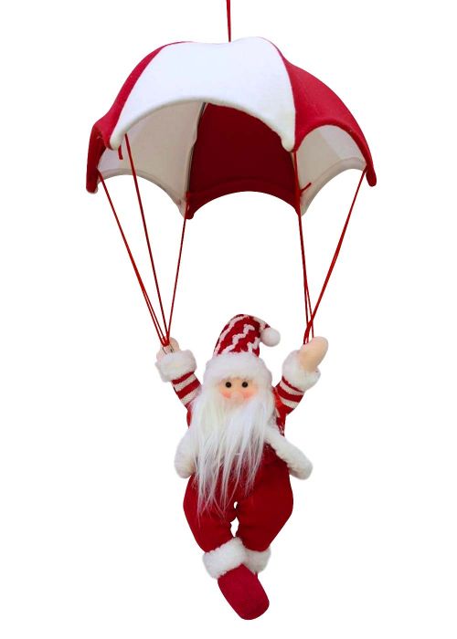Papá Noel Paracaidista Rojo y Blanco