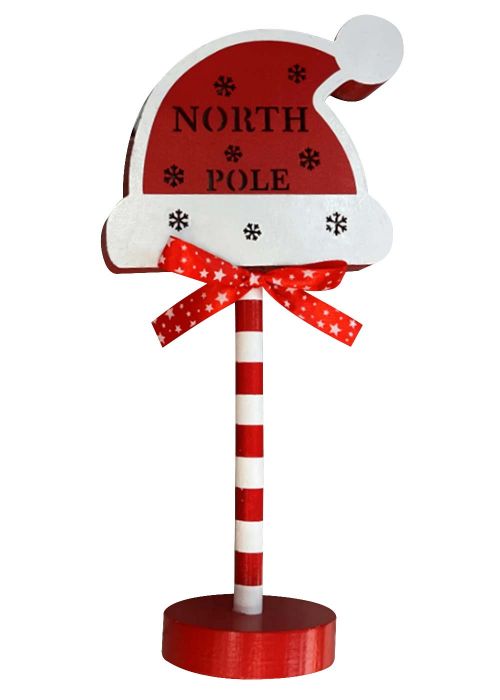 North Pole Cartel Decorativo Rojo