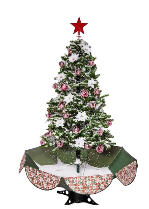 Árbol de Navidad con nieve artificial Rojo