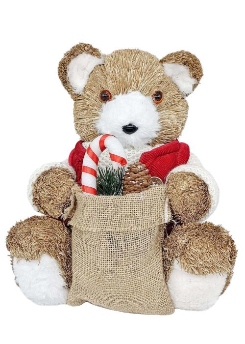 Oso Pardo Navideño Con Dulce Beige Sandy
