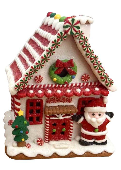 Casita de Jengibre con Papa Noel Multicolor