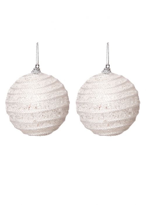 Set de 2 Esferas Navideñas Nieve Brillante