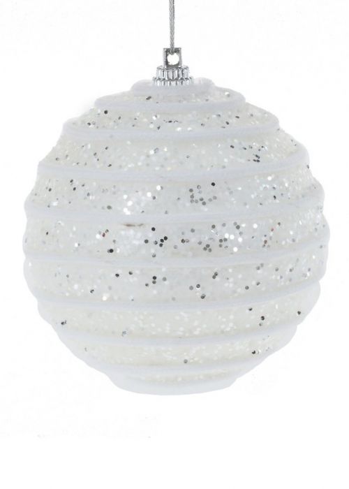 Set de 2 Esferas Navideñas Nieve Brillante Blanco