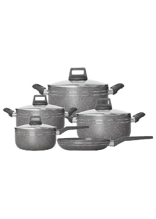 Set de bateria cocina 9 Piezas Gris Claro Neutro