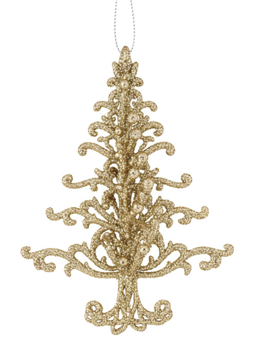 Arbolito Decorativo Brillante Dorado