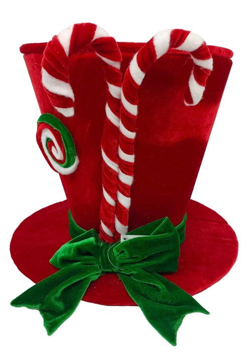 Sombrero Navideño “Candy Cane” Rojo