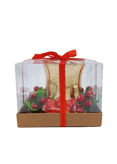 Caja Regalo con Escena Navideña Multicolor