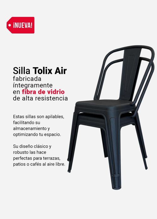 Silla Tolix Air X2 (Plástico Reforzado) Negro