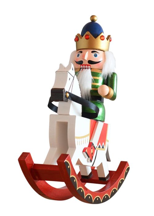 Muñeco Cascanueces Caballo Verde y Blanco 30cm Verde