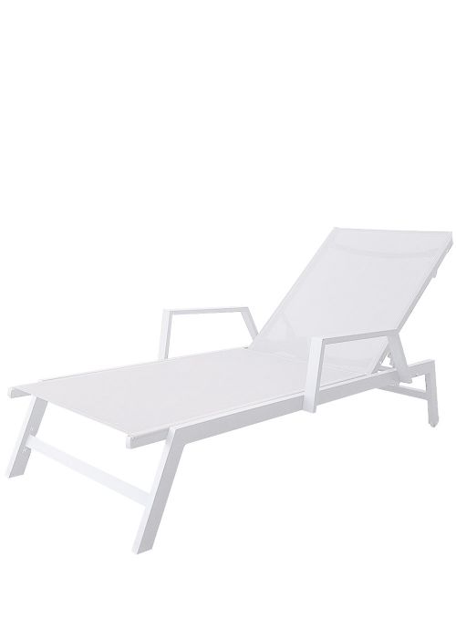 Reposera Krabi con apoyabrazos Blanco