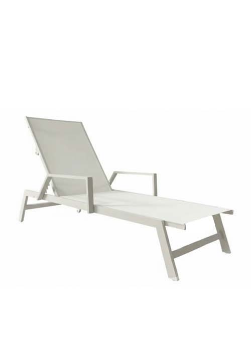 Reposera Krabi con apoyabrazos Blanco