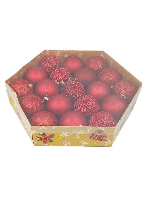 Set de 19 Esferas Rojas “Classic Mix” Rojo