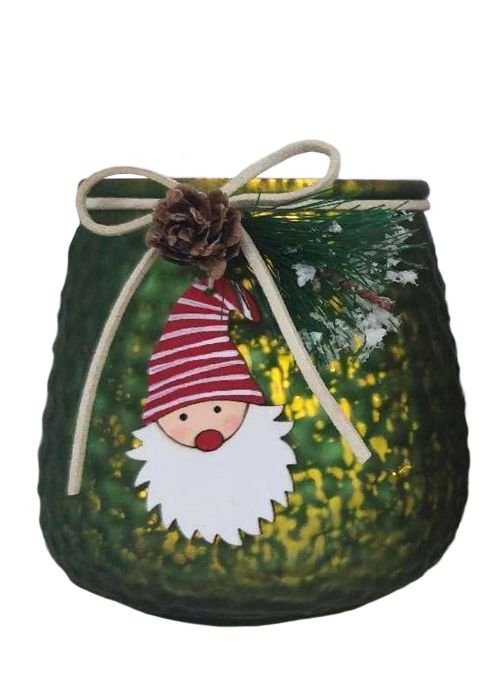Portavelas Navideños Santa II A Verde