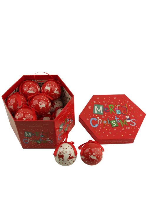 Caja bolas navideñas Reno