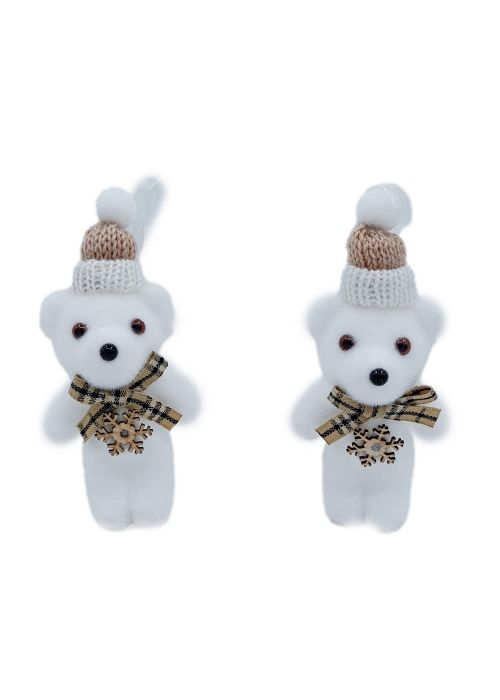 Set de 2 Ositos Polares Colgantes Blanco