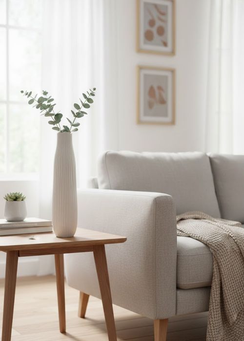 Florero Texturas Ondas Blanco Neutro