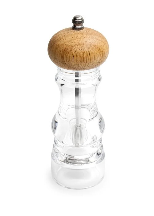 Molinillo de Acrílico Con Tapa De Madera 18,6 cm Neutro