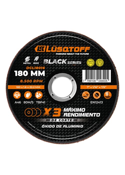 Disco de corte para acero 180x1.6x22 DCL18016 Neutro