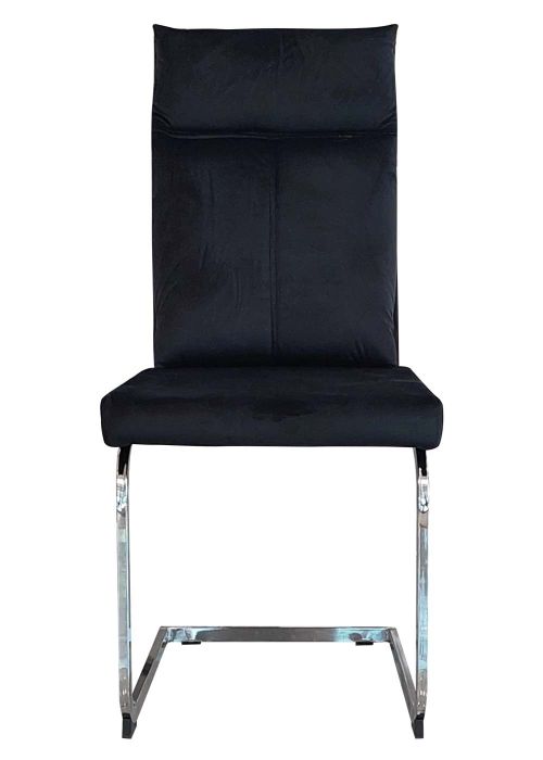 Silla Amalfi Black Velvet Negro