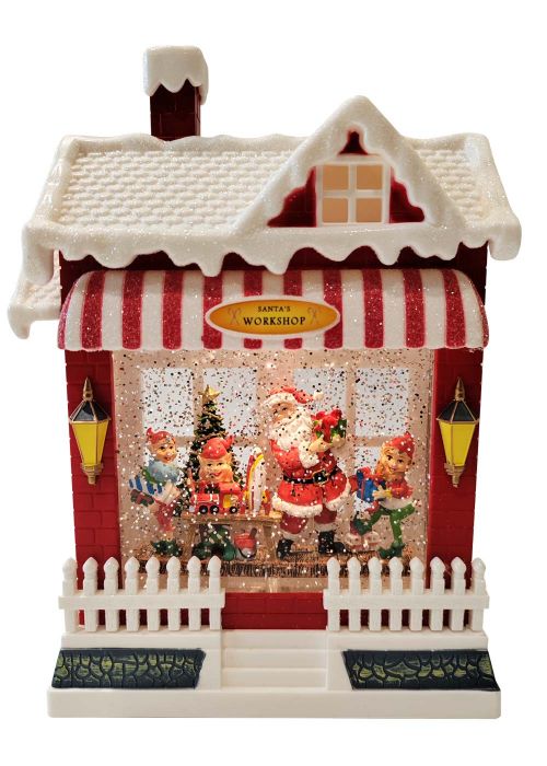 Casita “Workshop” Santa & Elfos Rojo